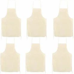 GRAINE CRÉATIVE - 6 tabliers adulte en coton blanc cassé 90 x 60 cm