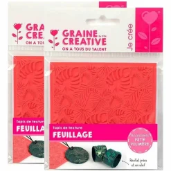 GRAINE CRÉATIVE - 2 tapis de texture pour pâte polymère - feuillage