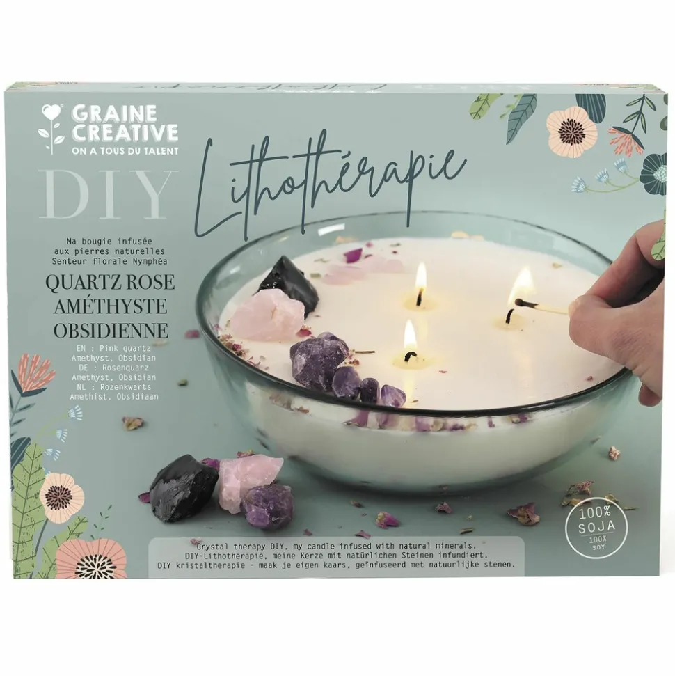 GRAINE CRÉATIVE - Bougie lithothérapie à faire soi-même