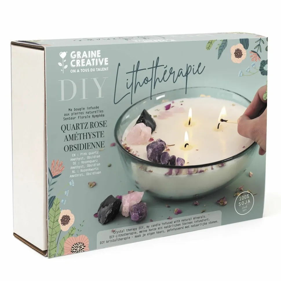 GRAINE CRÉATIVE - Bougie lithothérapie à faire soi-même