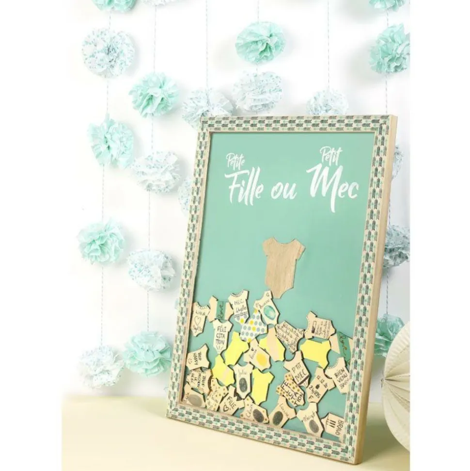 GRAINE CRÉATIVE - Cadre à messages - baby shower naissance - 42 x 30 x 2 cm
