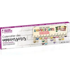 GRAINE CRÉATIVE - Calendrier des anniversaires en bois 40 x 12 cm