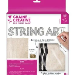 GRAINE CRÉATIVE - Coffret string art - tableau art filaire à faire soi-même 22 x 22 cm