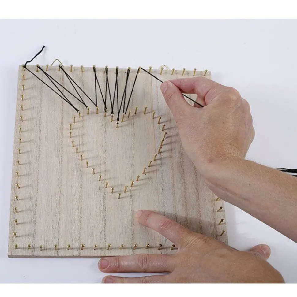 GRAINE CRÉATIVE - Coffret string art - tableau art filaire à faire soi-même 22 x 22 cm