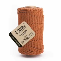 GRAINE CRÉATIVE - Coton cablé recyclé noisette 100 m x 2 mm