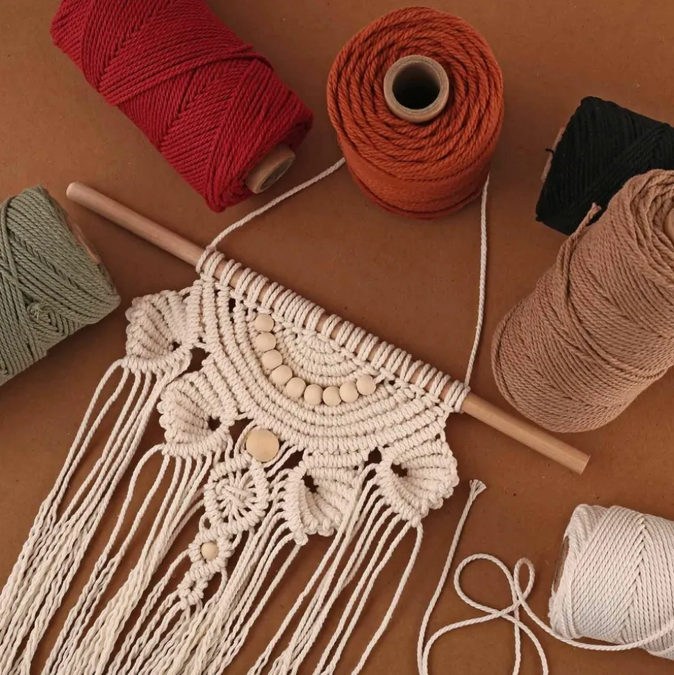 GRAINE CRÉATIVE - Coton cablé recyclé vert 100 m x 2 mm