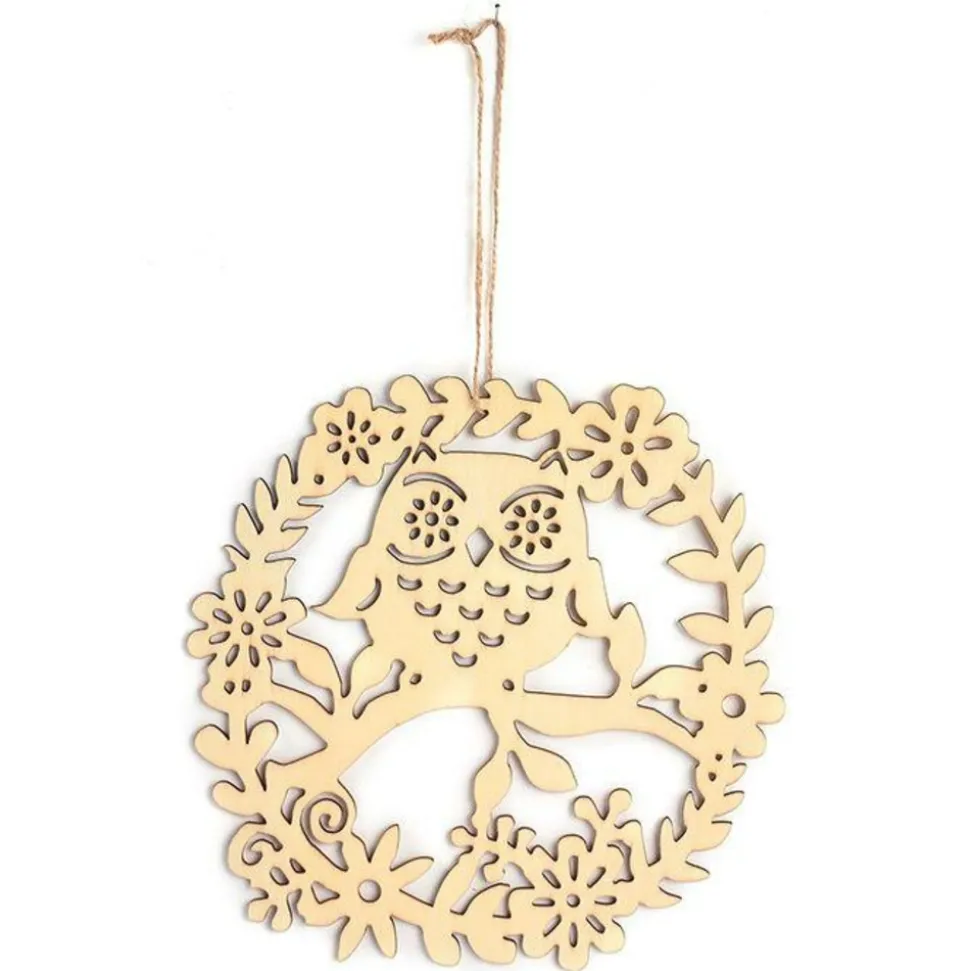 GRAINE CRÉATIVE - Décor à suspendre en bois 22 x 22 cm - hibou