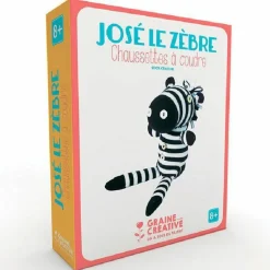 GRAINE CRÉATIVE - Doudou à faire soi-même - josé le zèbre, chaussette à coudre