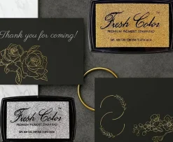 GRAINE CRÉATIVE - Encre avec tampon - couleur dorée