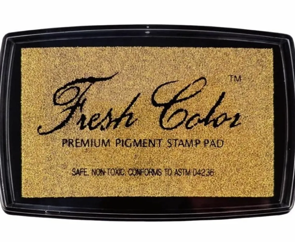 GRAINE CRÉATIVE - Encre avec tampon - couleur dorée