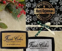 GRAINE CRÉATIVE - Encre avec tampon - couleur dorée