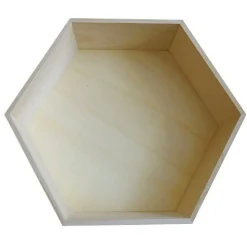 GRAINE CRÉATIVE - Etagère hexagonale en bois 30 x 26 x 10 cm