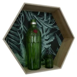 GRAINE CRÉATIVE - Etagère hexagonale en bois 39 x 34 x 10 cm