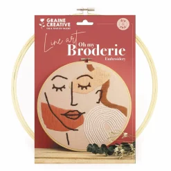 GRAINE CRÉATIVE - Kit broderie décorative visage line art