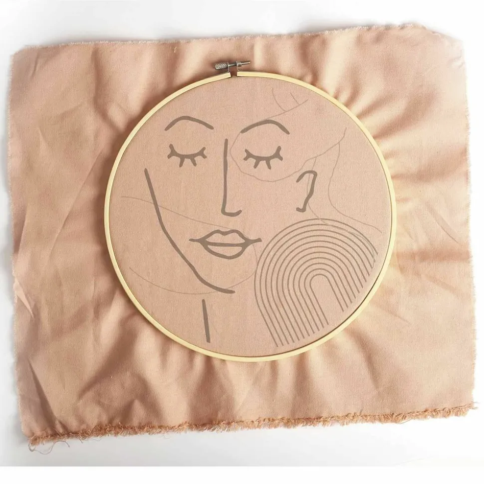 GRAINE CRÉATIVE - Kit broderie décorative visage line art