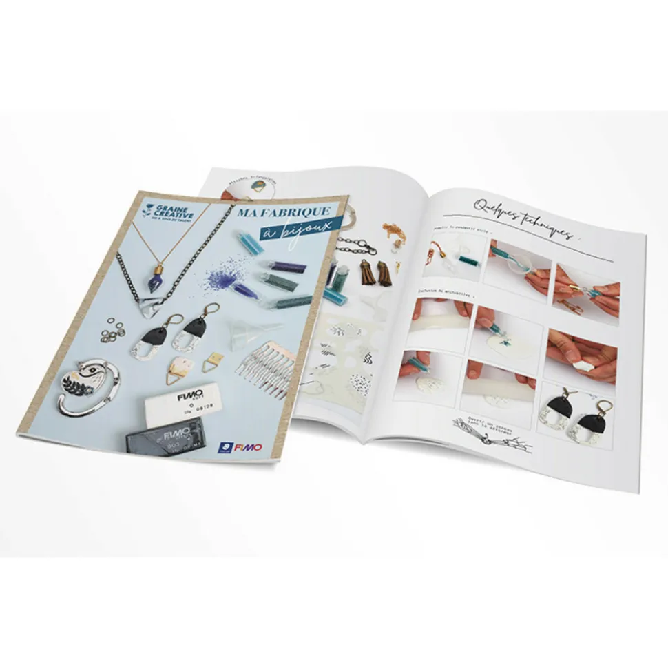 GRAINE CRÉATIVE - Kit création de bijoux - accessoires et pâtes polymères