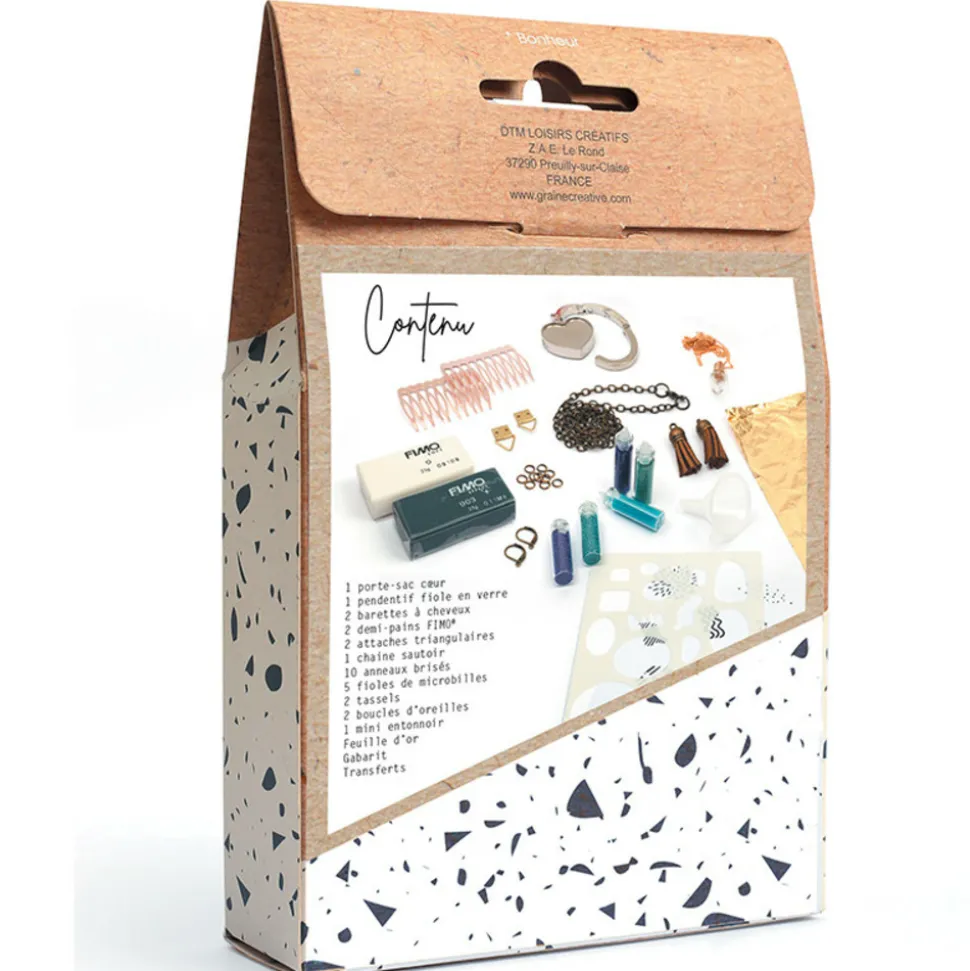 GRAINE CRÉATIVE - Kit création de bijoux - accessoires et pâtes polymères