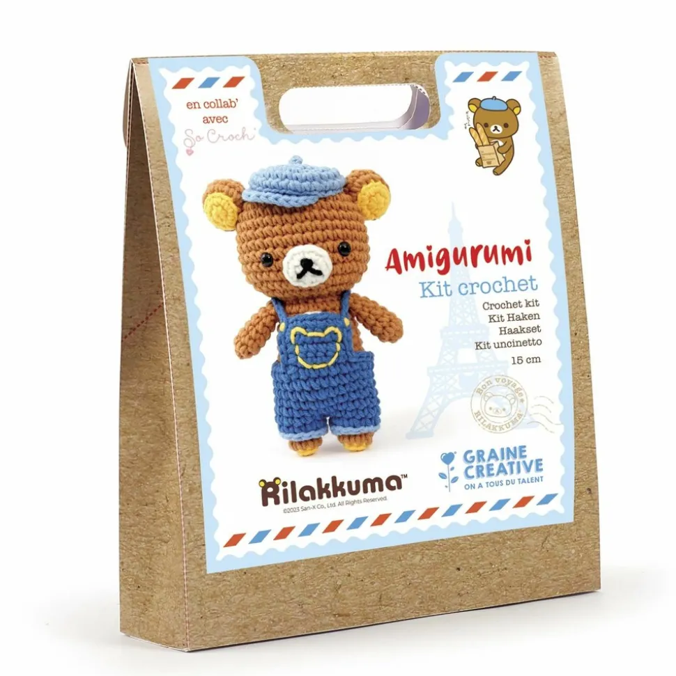 GRAINE CRÉATIVE - Ma peluche en crochet amigurumi - rilakkuma salopette