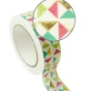 GRAINE CRÉATIVE - Masking tape doré 1,5 cm x 10 m - gros triangles multicolores