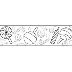 GRAINE CRÉATIVE - Masking tape large à colorier - sucreries 4,6 cm x 5 m