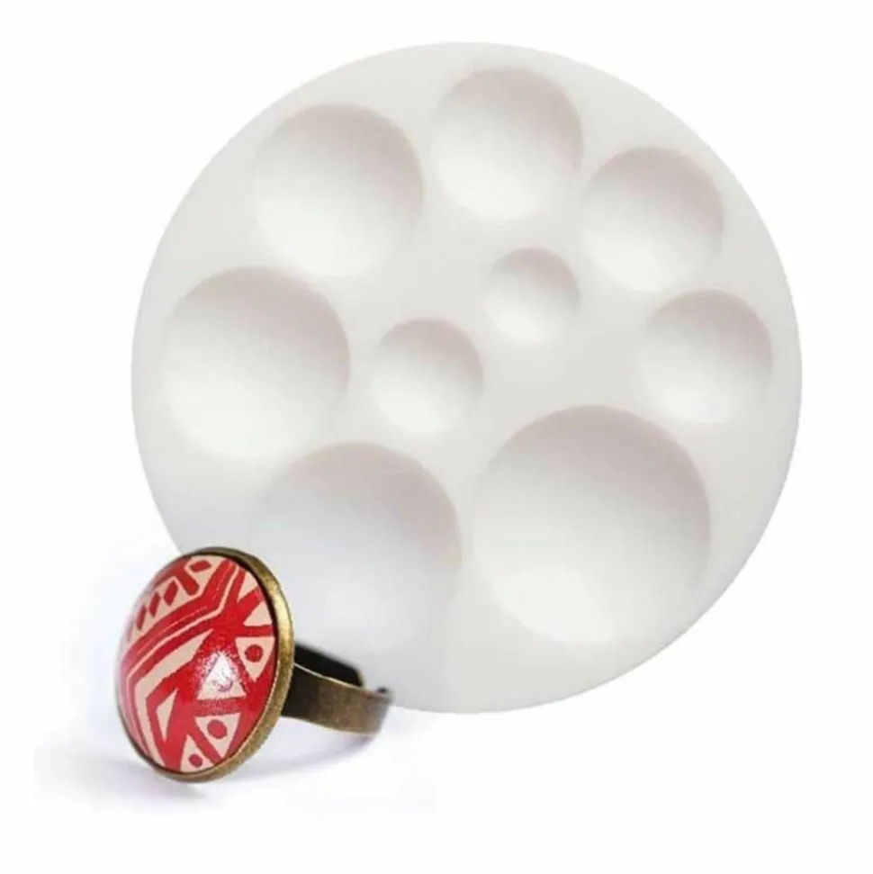 GRAINE CRÉATIVE - Moule en silicone pour pâte polymère - cabochons ronds