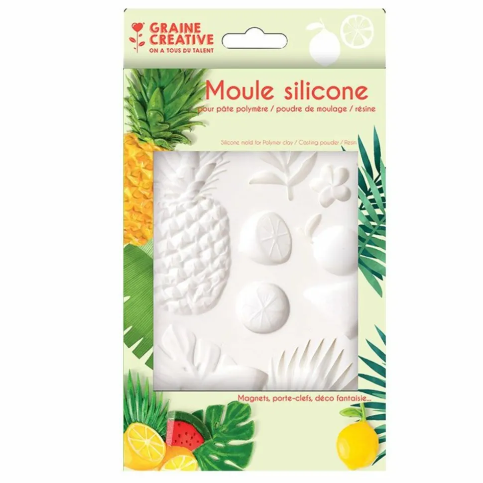 GRAINE CRÉATIVE - Moule silicone pour pâte polymère - exotique