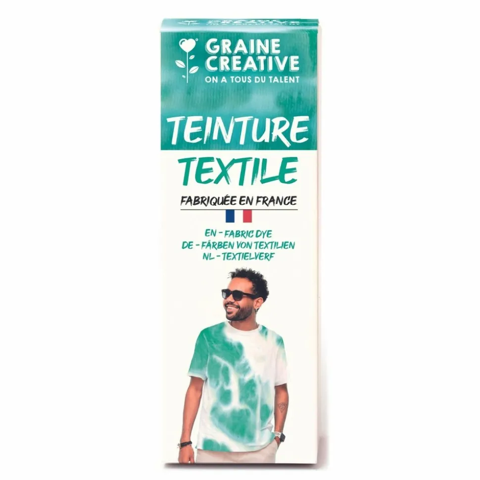 GRAINE CRÉATIVE - Peinture pour textile 100 ml effet tie and die - bleu turquoise