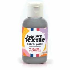 GRAINE CRÉATIVE - Peinture pour textile 50 ml - argenté