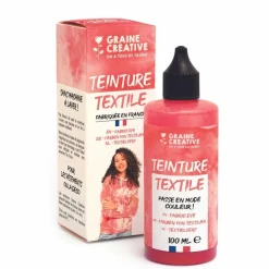 GRAINE CRÉATIVE - Peinture pour textile 100 ml effet tie and die - corail