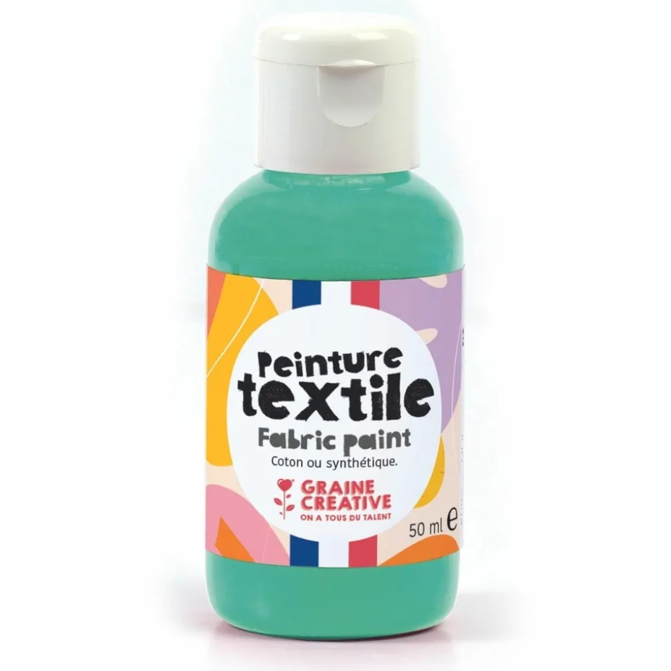 GRAINE CRÉATIVE - Peinture pour textile 50 ml - bleu turquoise