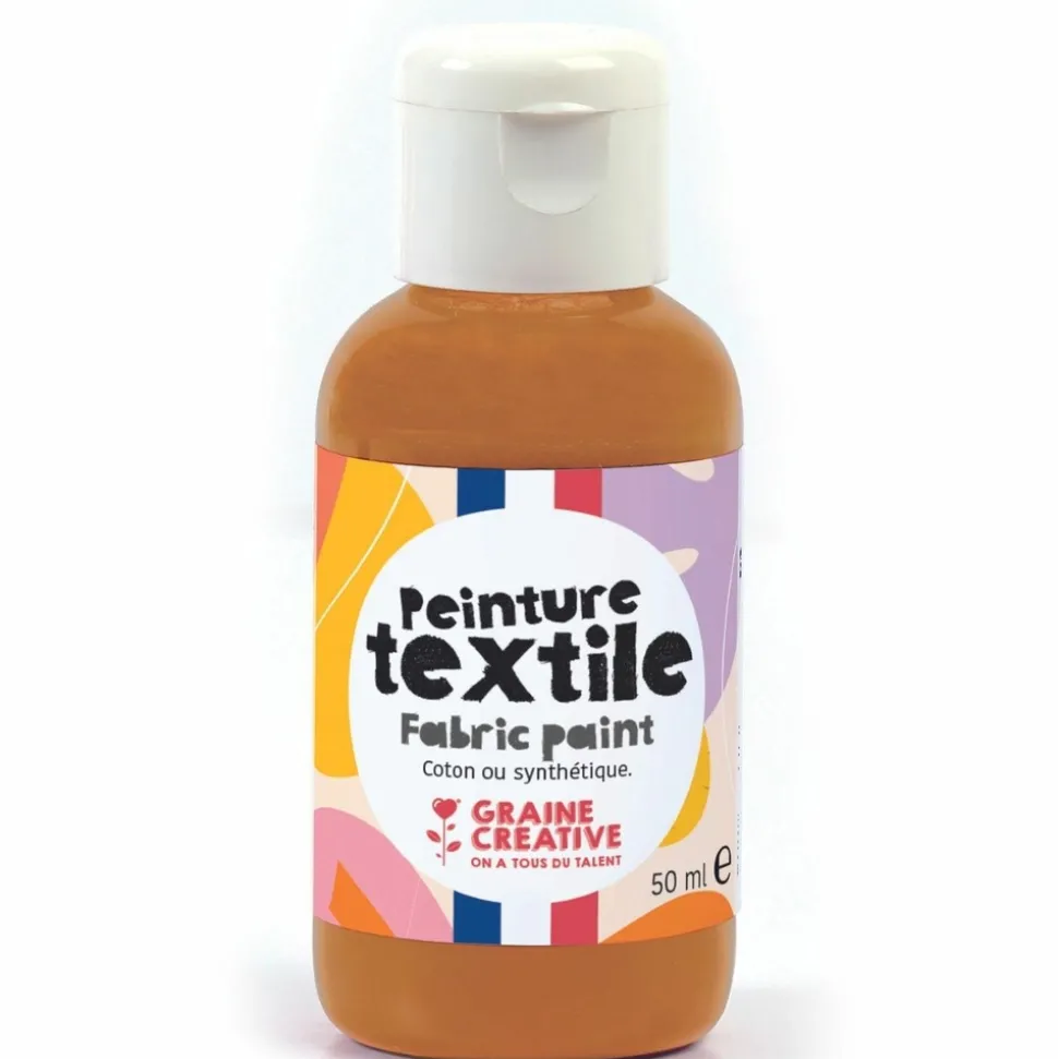 GRAINE CRÉATIVE - Peinture pour textile 50 ml - caramel