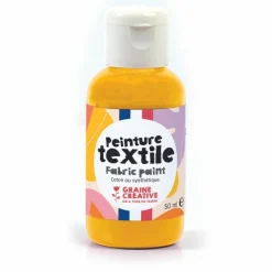 GRAINE CRÉATIVE - Peinture pour textile 50 ml - jaune d'or