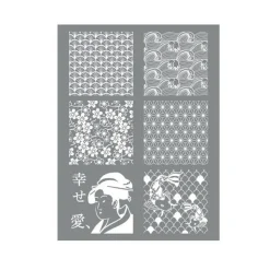 GRAINE CRÉATIVE - Pochoir pâte polymère japon 11,4 x 15,3 cm