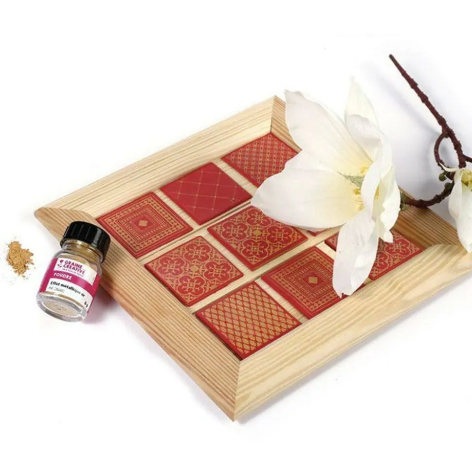 GRAINE CRÉATIVE - Pochoir pâte polymère carreaux de ciment 11,4 x 15,3 cm