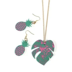 GRAINE CRÉATIVE - Pochoir pâte polymère tropical 11,4 x 15,3 cm