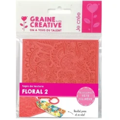 GRAINE CRÉATIVE - Tapis de texture pour pâte polymère - floral 2