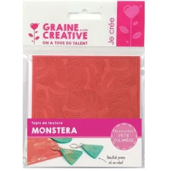 GRAINE CRÉATIVE - Tapis de texture pour pâte polymère - monstera