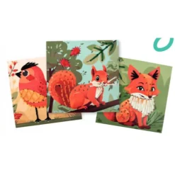 GRAINE CREATIVE - 3 cartes a broder - foret