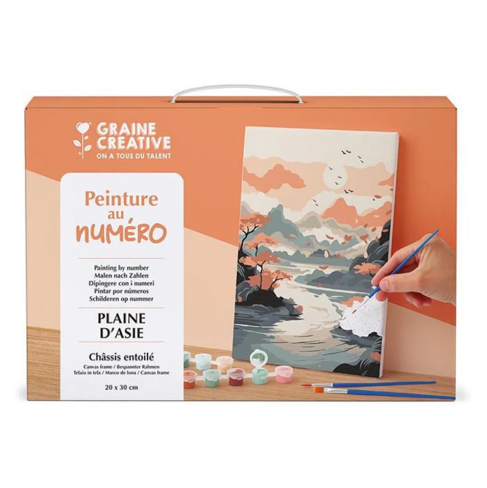 GRAINE CREATIVE - Peinture au numero 20x30 cm - plaine d'asie