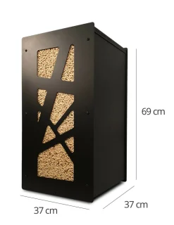 GRANULEBOX - Rangement de granulés de bois en intérieur 55Kg archi noir