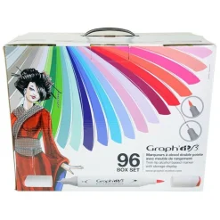 GRAPH'IT - Coffret 96 marqueurs graph'it brush & extra fine + présentoir