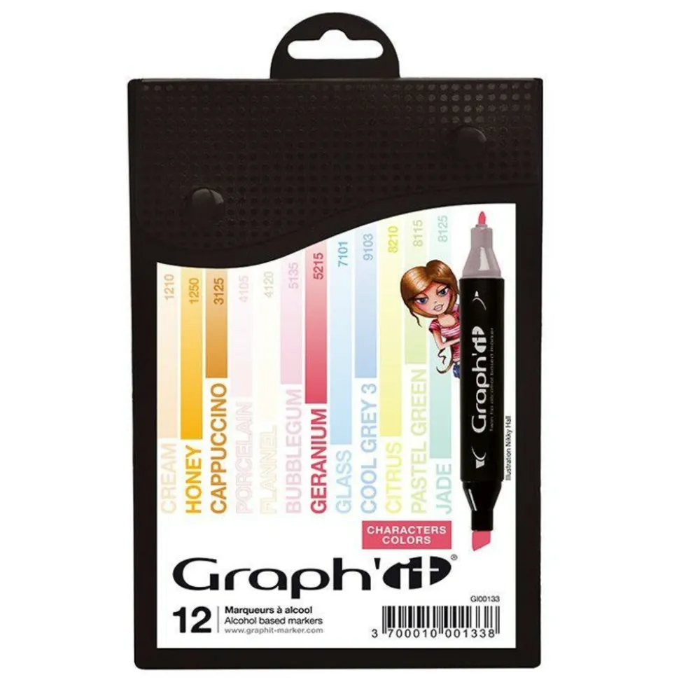 GRAPH'IT - Set 12 marqueurs graph'it - characters colors
