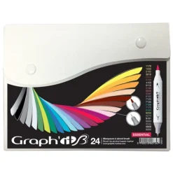 GRAPH'IT - Set 24 marqueurs graph'it brush & extra fine - essentiels