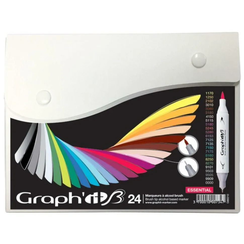GRAPH'IT - Set 24 marqueurs graph'it brush & extra fine - essentiels