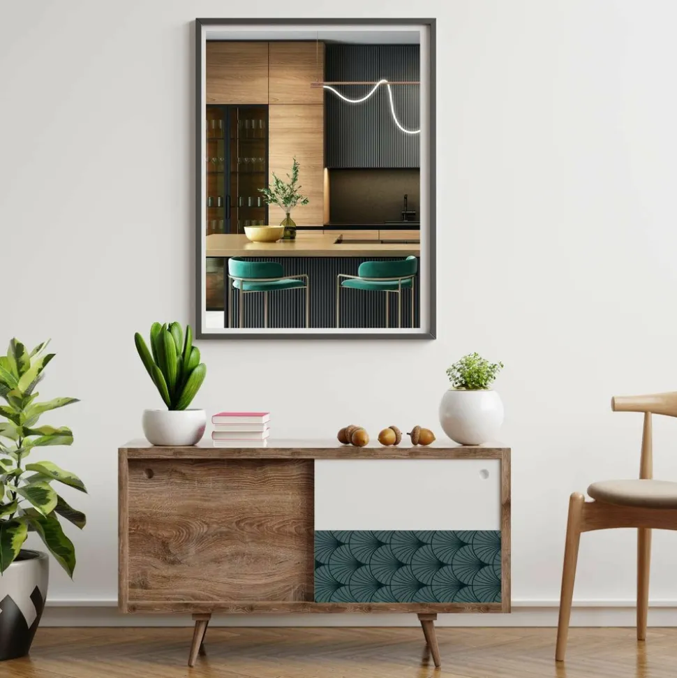 HABITABLE - Adhésif décoratif pour meuble effet art déco - 200 x 45 cm - noir