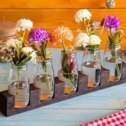 HANAH HOME - Soliflore en bois et verre candy