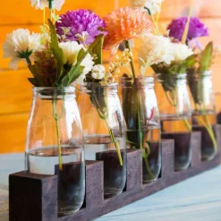 HANAH HOME - Soliflore en bois et verre candy