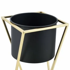 HELLOSHOP26 - Lot de 2 supports de plantes ensemble pot de fleur set cache-pot ensemble bac à fleurs vase métal tailles différentes doré no