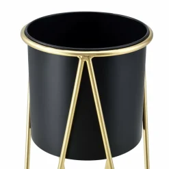 HELLOSHOP26 - Set de 2 supports de plante cache-pot pot de fleur bac à fleurs vase pieds épingles à cheveux métal tailles différentes noir