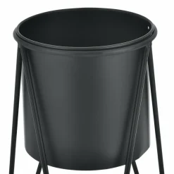 HELLOSHOP26 - Set de 2 supports de plante cache pot pot de fleur bac à fleurs vase métal noir